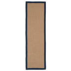 Navy Border Jute Runner Rug - Juliette Navy