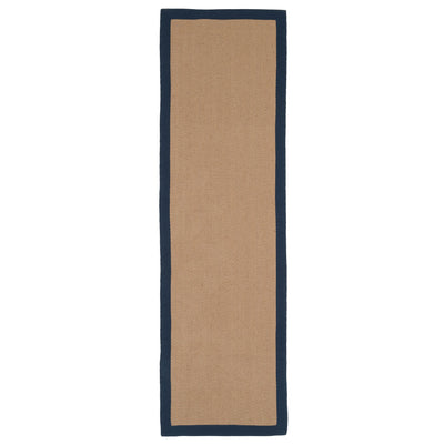 Navy Border Jute Runner Rug - Juliette Navy