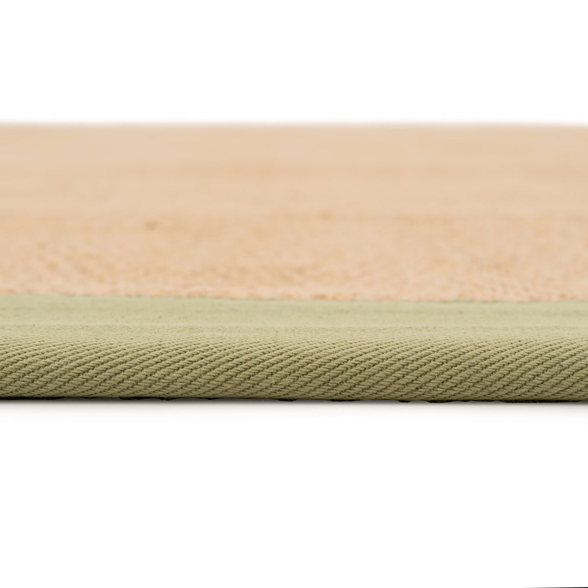 Green Cotton Border Natural Jute Area Rug