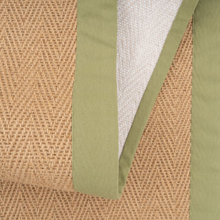 Green Jute Border Stair Carpet Runner - Juliette Green