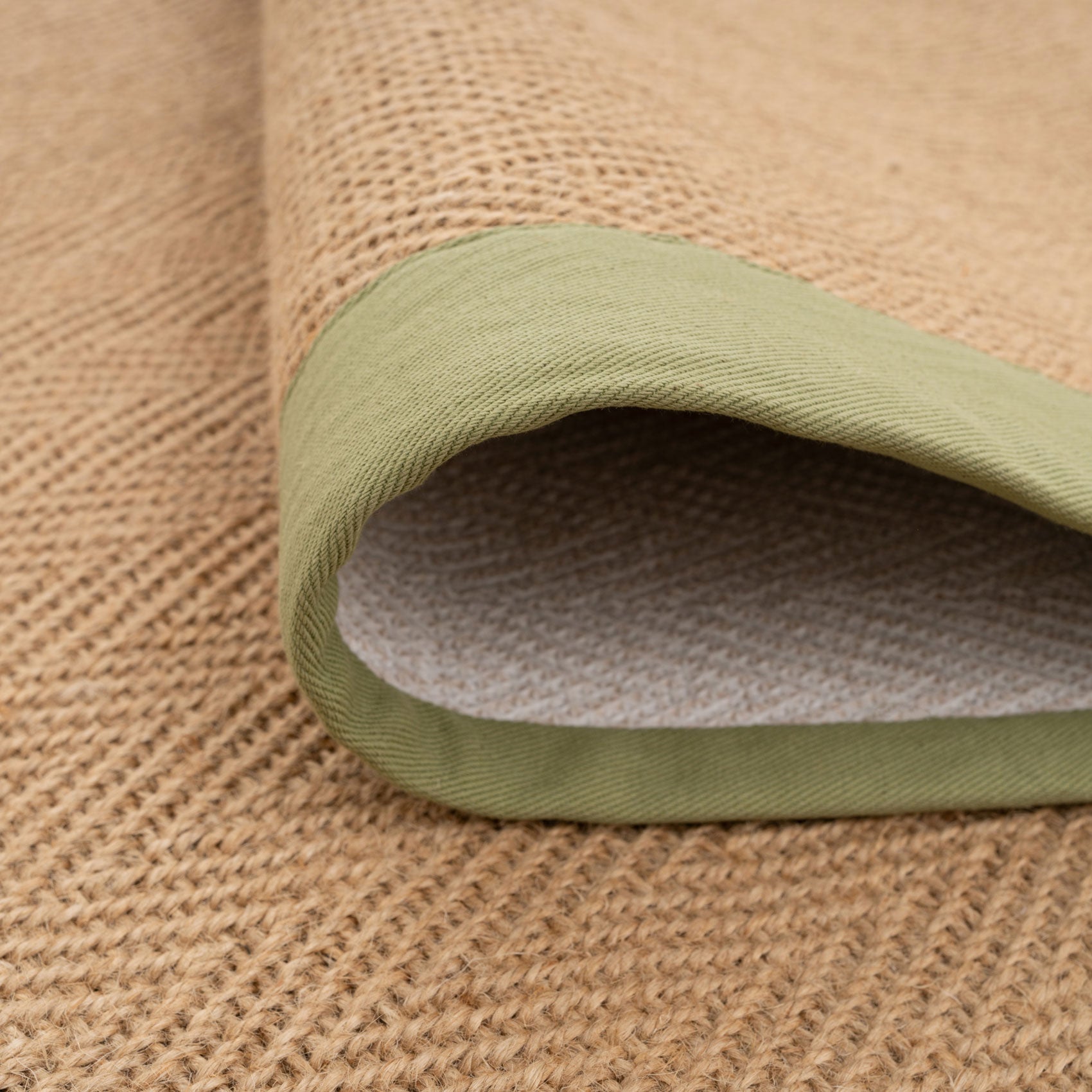 Green Jute Border Stair Carpet Runner - Juliette Green