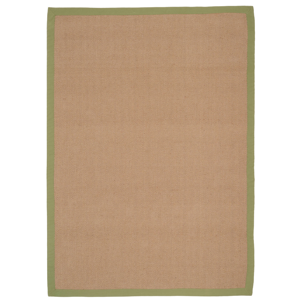 Green Cotton Border Natural Jute Area Rug