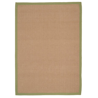 Green Cotton Border Natural Jute Area Rug