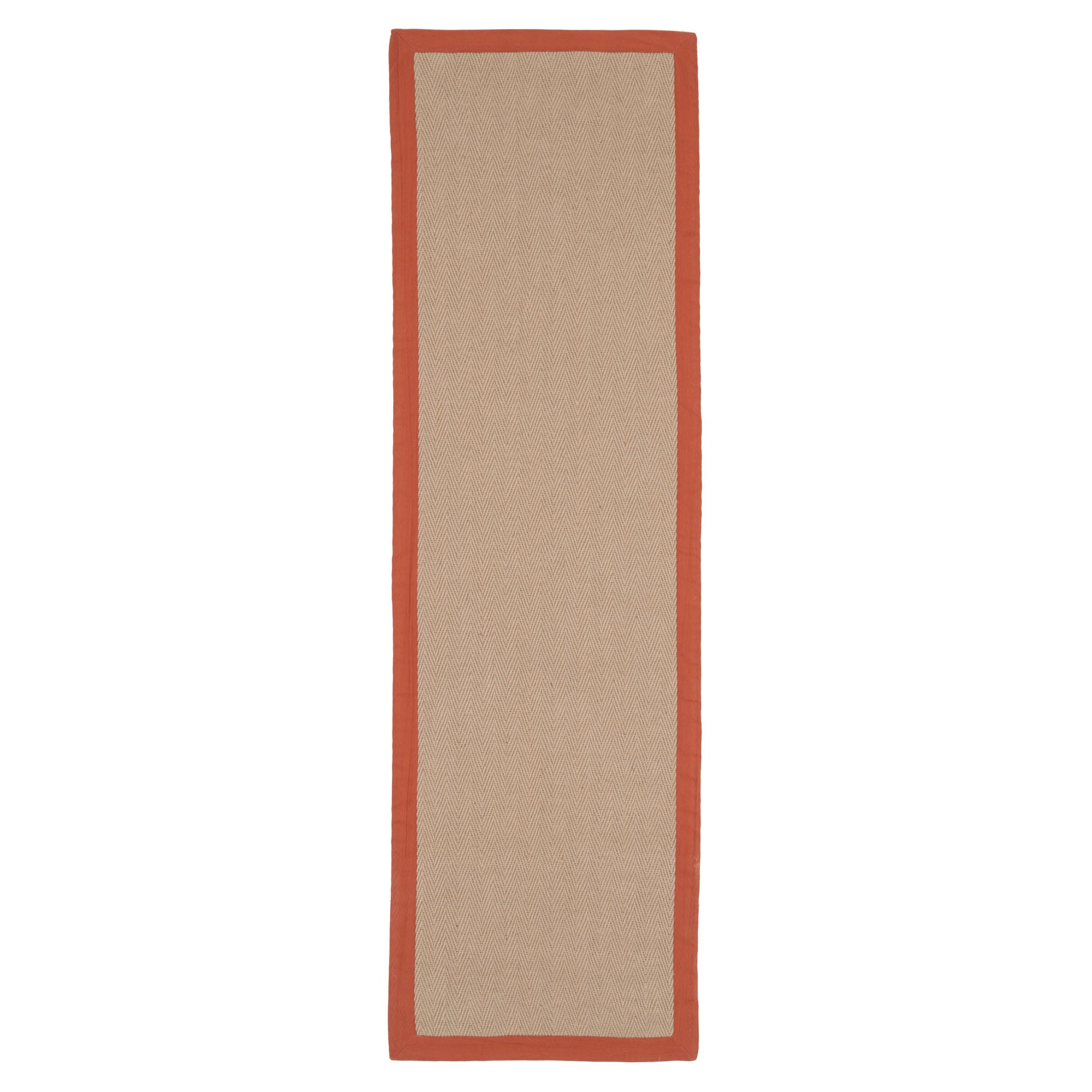 Terracotta Border Jute Runner Rug - Juliette Rust