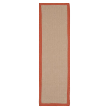 Terracotta Border Jute Runner Rug - Juliette Rust