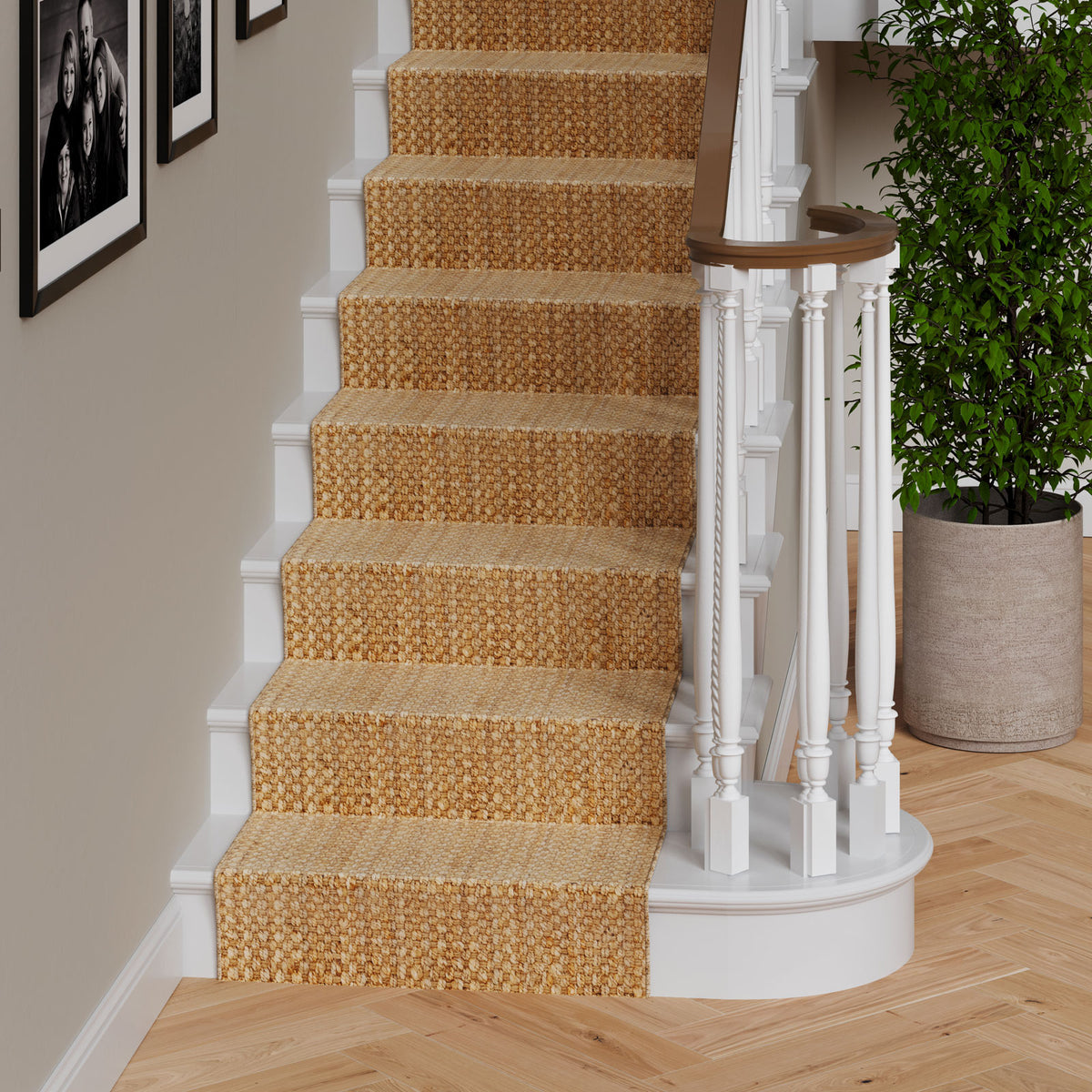 Natural Jute Stair Carpet Runner - Panama