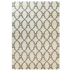 Cream Trellis Natural Jute Area Rug