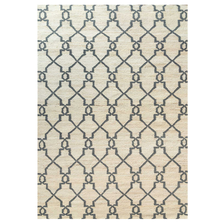 Cream Trellis Natural Jute Area Rug