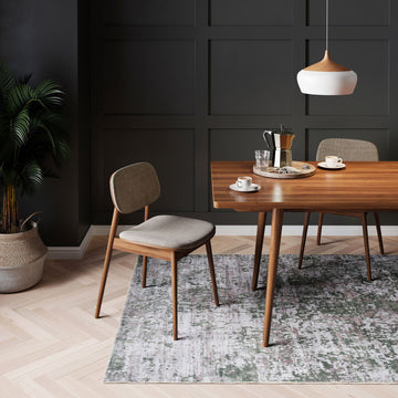 Flatwoven Washable Distressed Green Rug - Kale