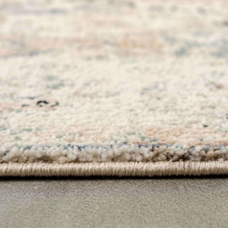 Soft Natural Blue Aztec Area Rug
