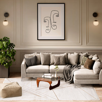 Abstract Linear Beige Rug - Jalo