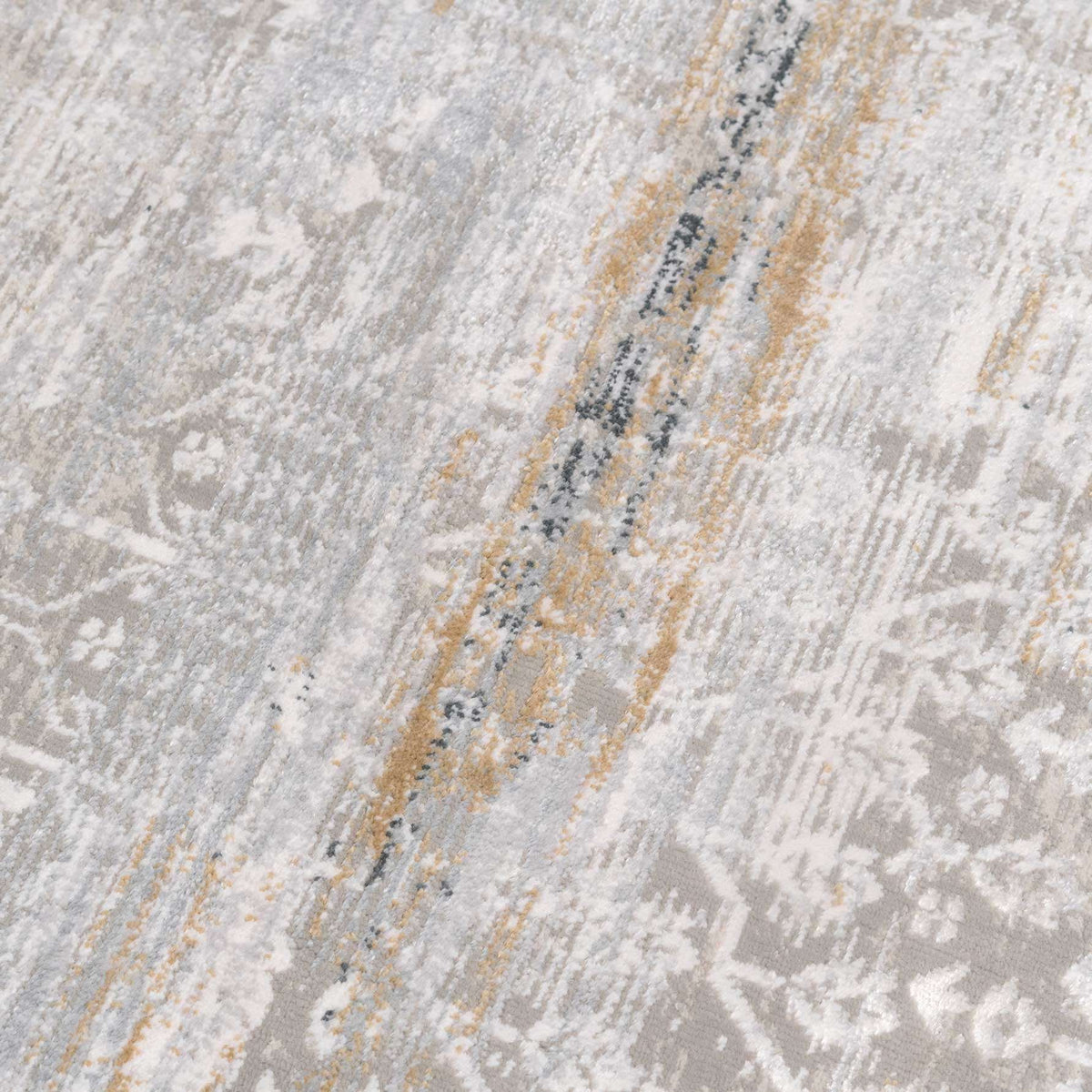 Distressed Mottled Grey Living Room Area Rug