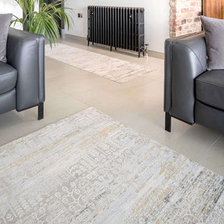 Distressed Mottled Grey Living Room Area Rug