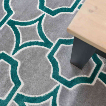 Modern Emerald Green Trellis Living Room Rugs