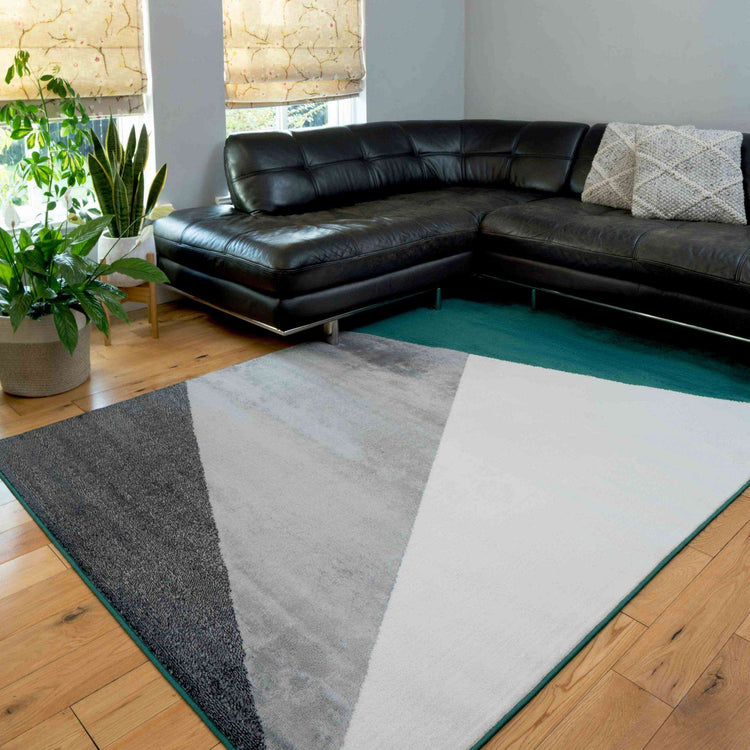 Modern Emerald Green Abstract Living Room Rugs