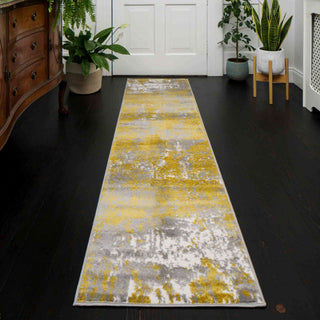 Modern Yellow Ochre Distressed Large Living Room Rugs