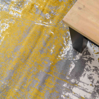 Modern Yellow Ochre Distressed Large Living Room Rugs