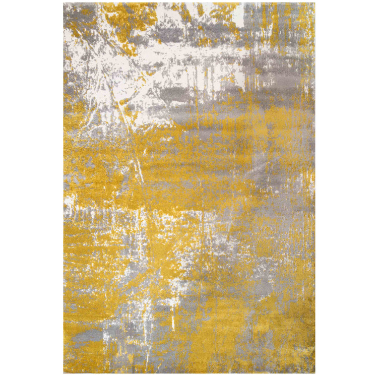 Modern Yellow Ochre Distressed Large Living Room Rugs