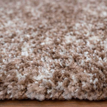 Light Brown Mottled Shaggy Living Room Rug