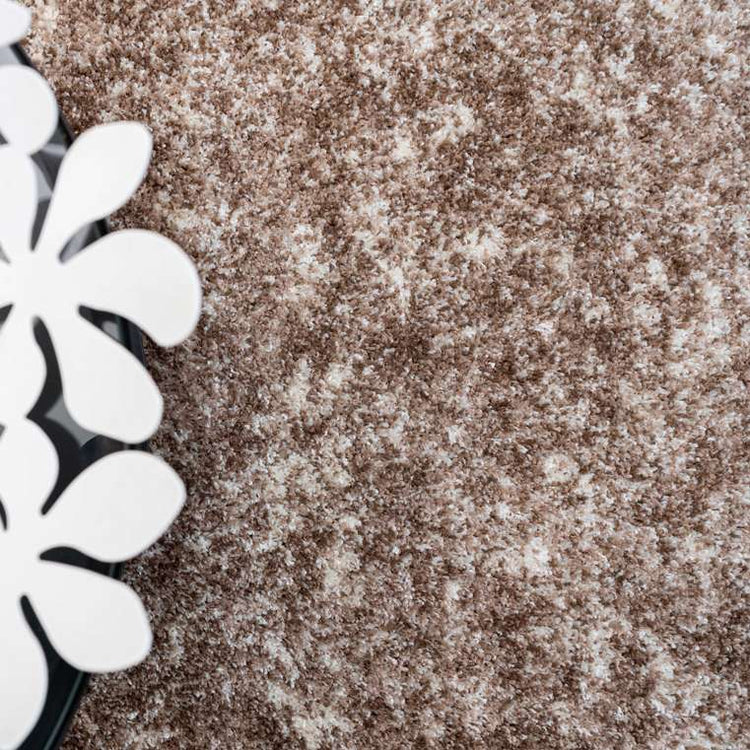 Light Brown Mottled Shaggy Living Room Rug