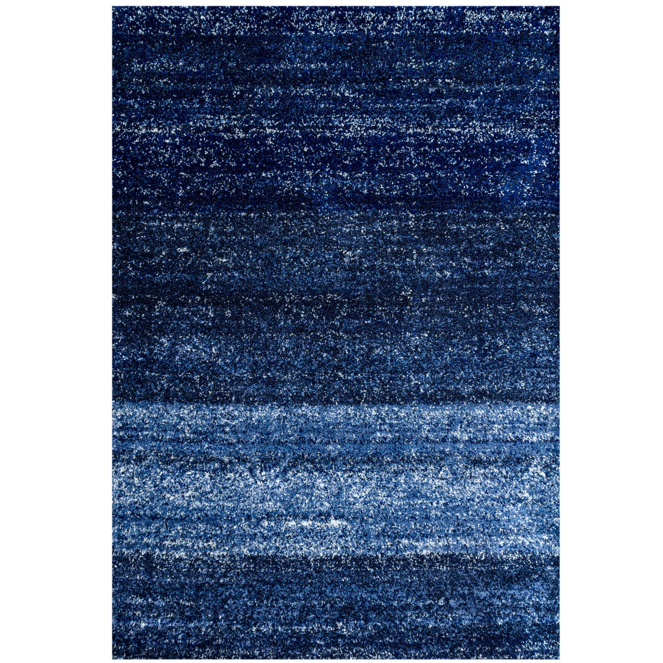 Navy Mottled Striped Shaggy Living Room Rug - Murano | Living Room Rugs ...