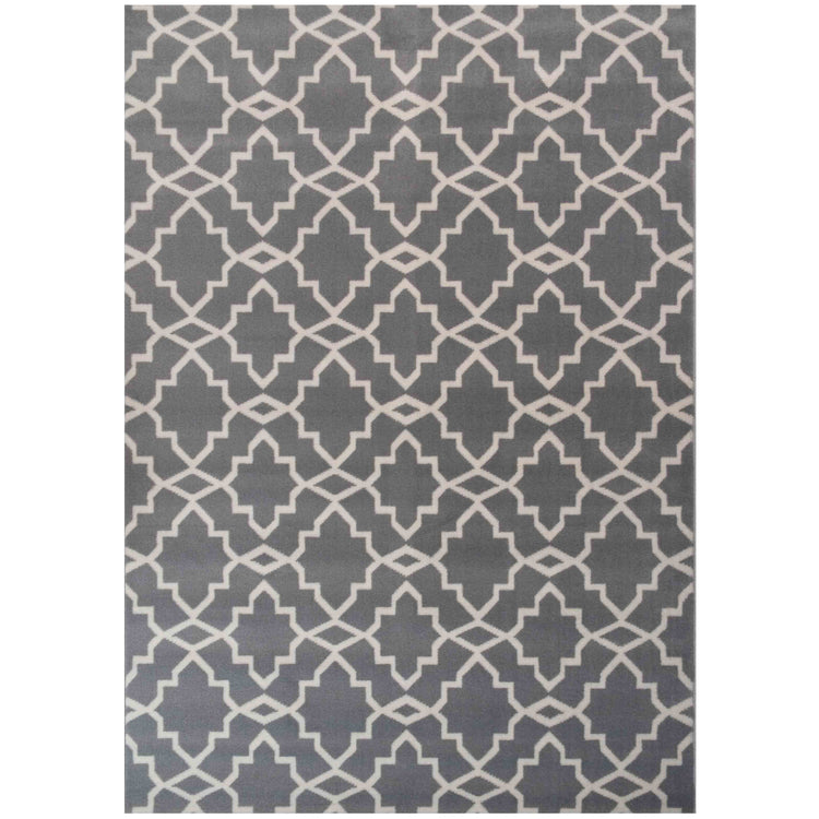 Modern Grey Trellis Living Room Rugs