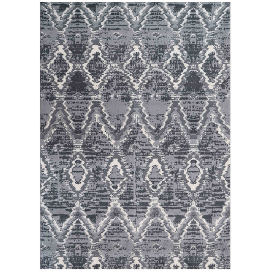 Abstract Grey Living Room Area Rug