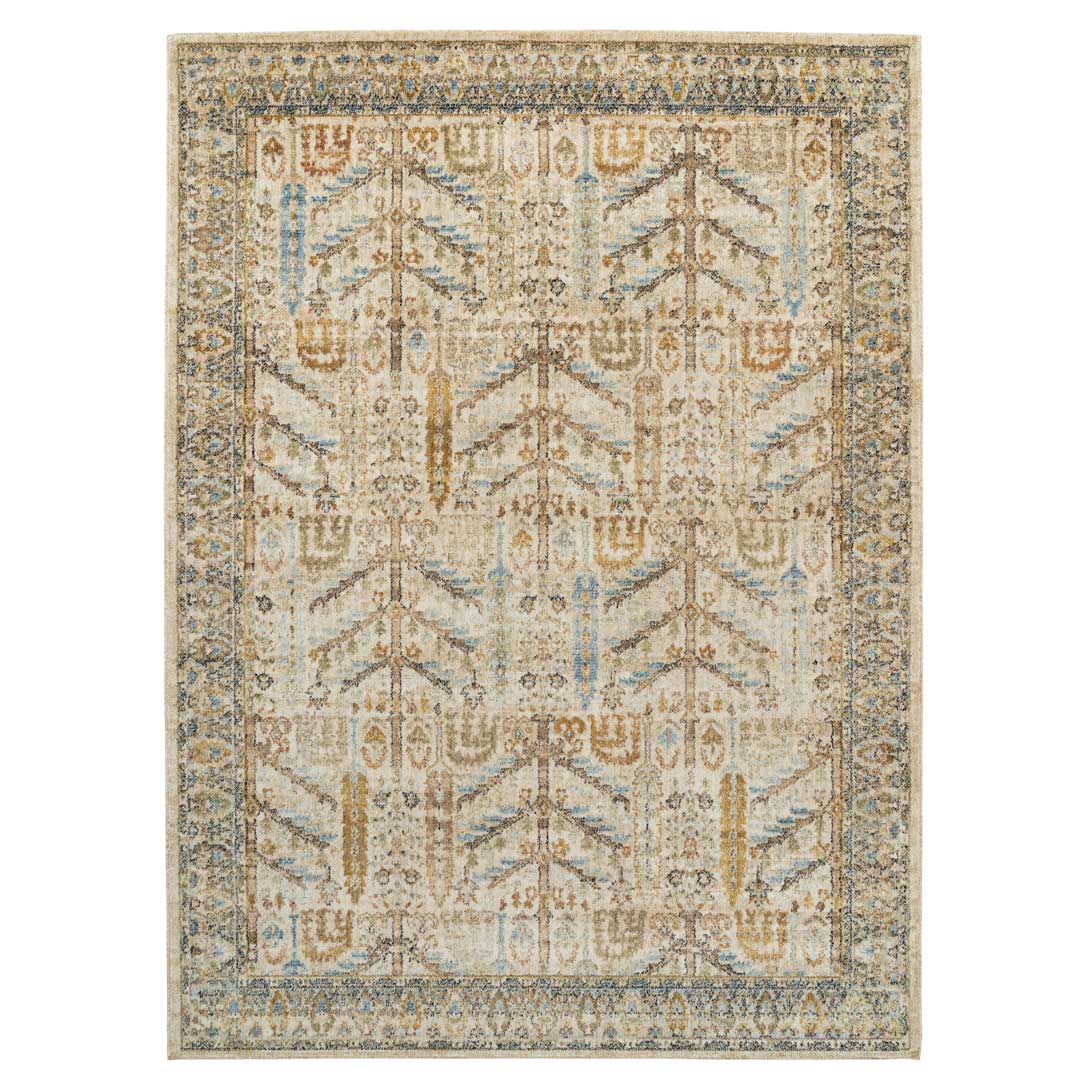 Cream Traditional Living Room Rug - Liora