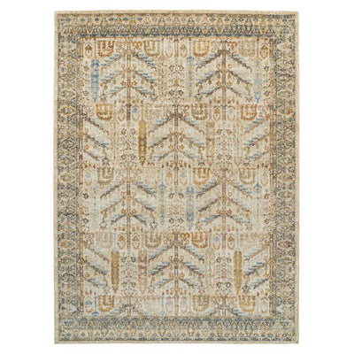 Cream Traditional Living Room Rug - Liora