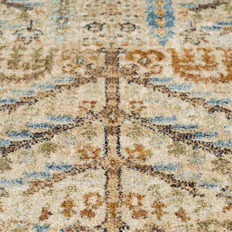 Cream Traditional Living Room Rug - Liora