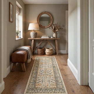 Cream Traditional Living Room Rug - Liora