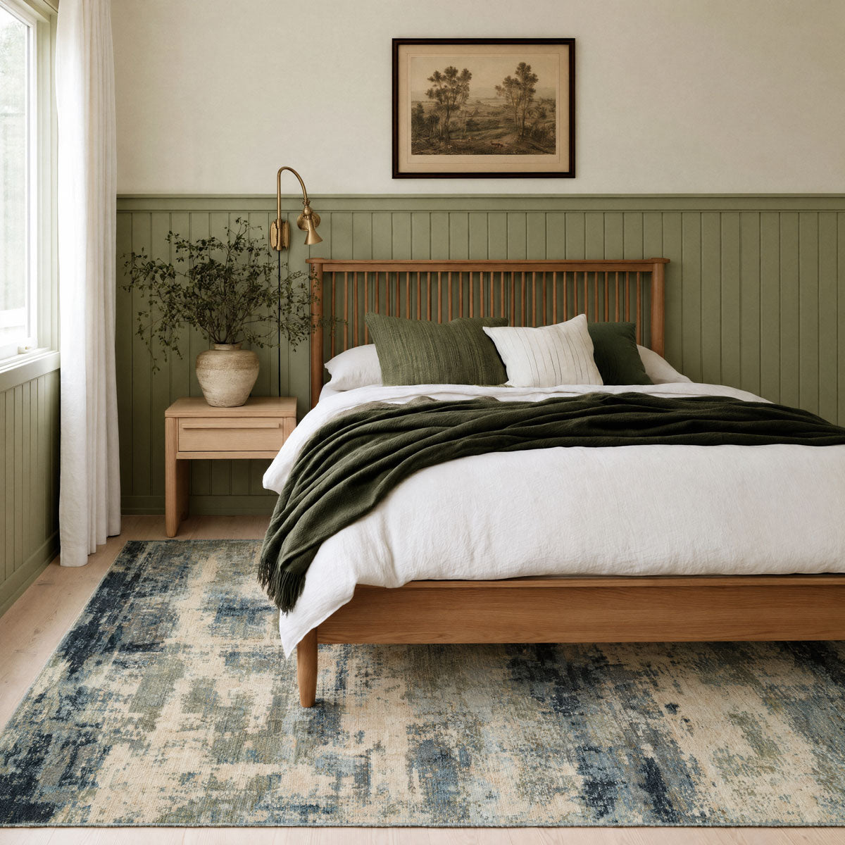 Blue Abstract Living Room Rug - Lucie