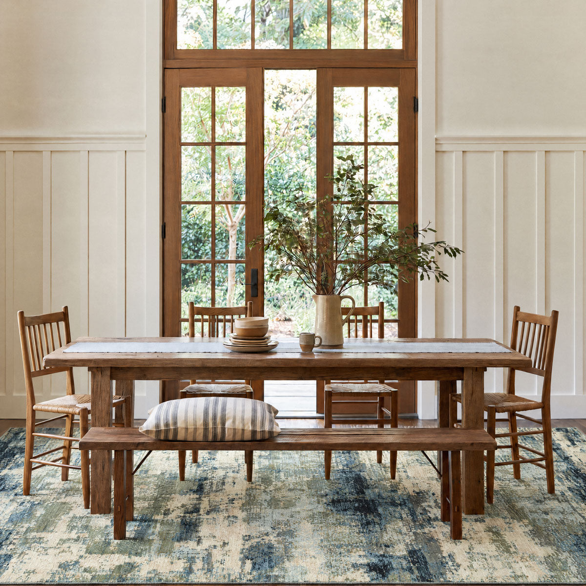 Blue Abstract Living Room Rug - Lucie