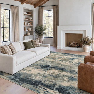 Blue Abstract Living Room Rug - Lucie
