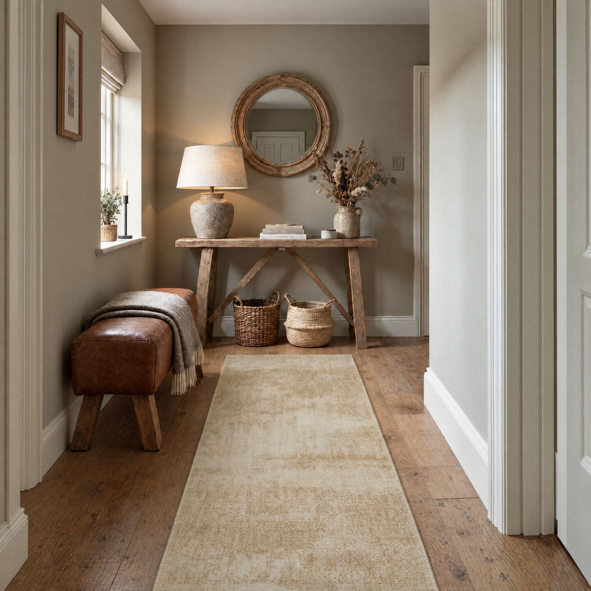 Cream Beige Abstract Living Room Rug - Nellie