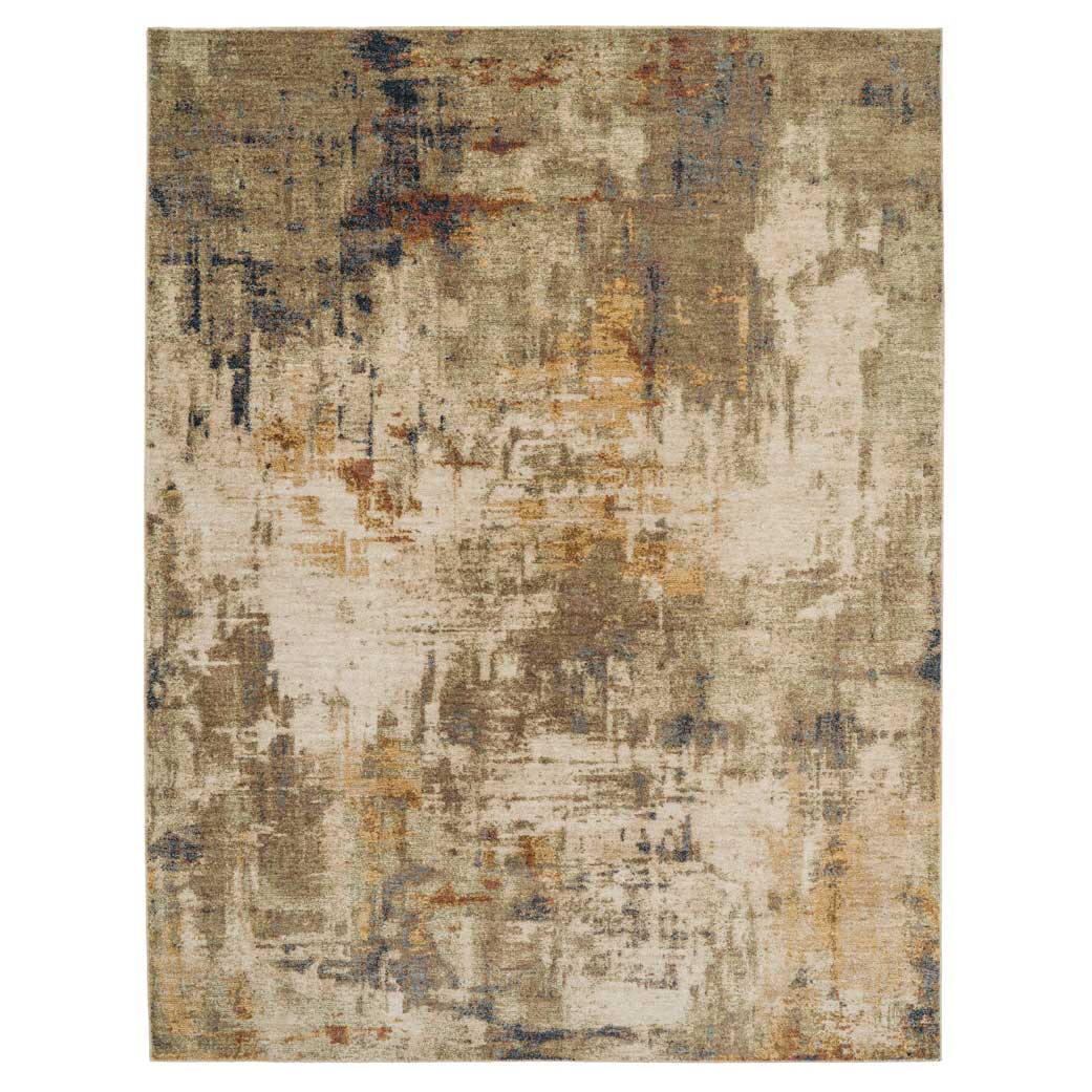 Green Abstract Living Room Rug - Nora