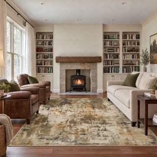 Green Abstract Living Room Rug - Nora