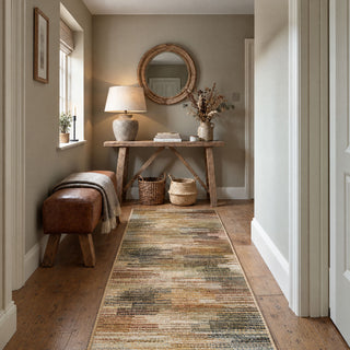 Terracotta Abstract Living Room Rug - Saga
