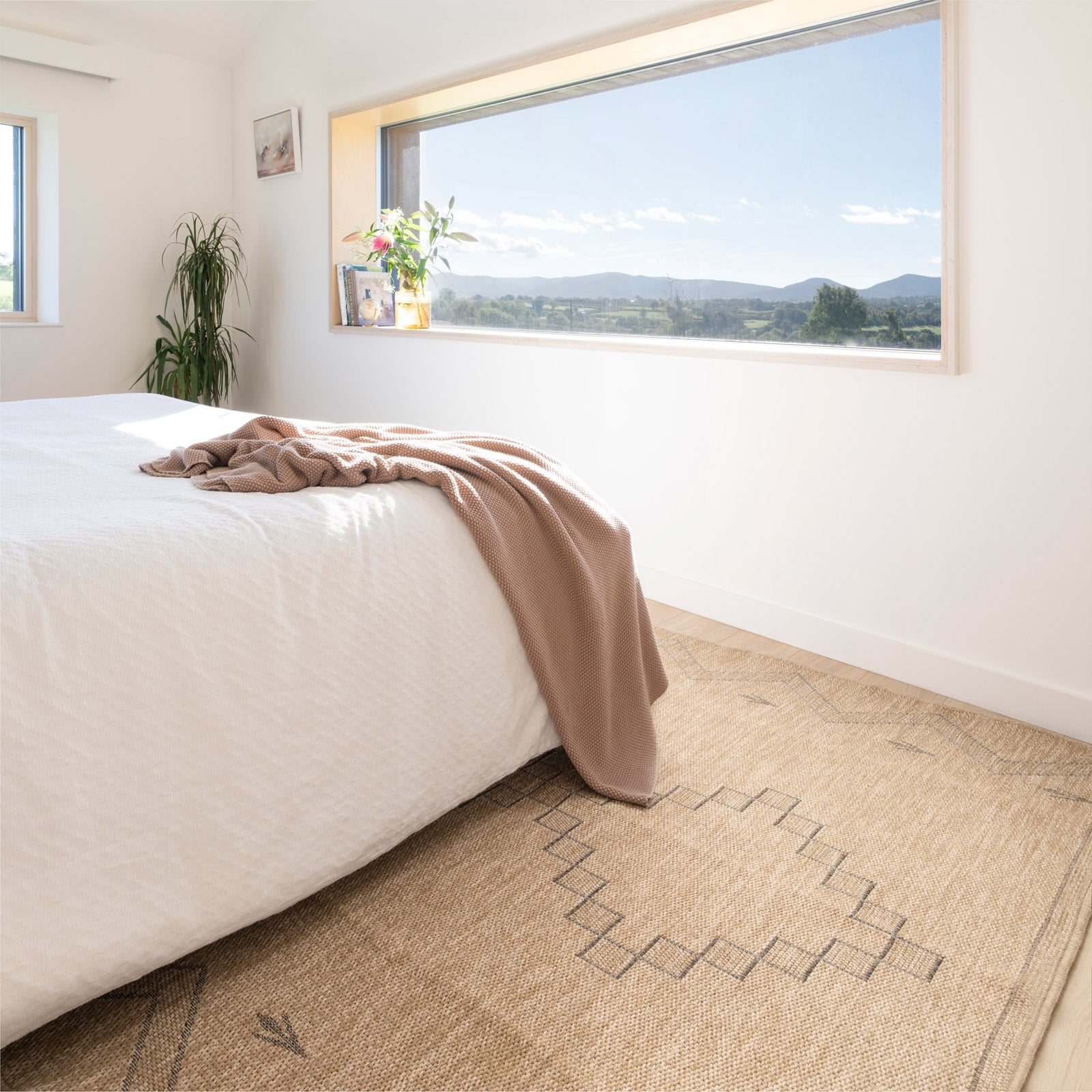 Washable Beige Berber Jute Style Rug - Alva