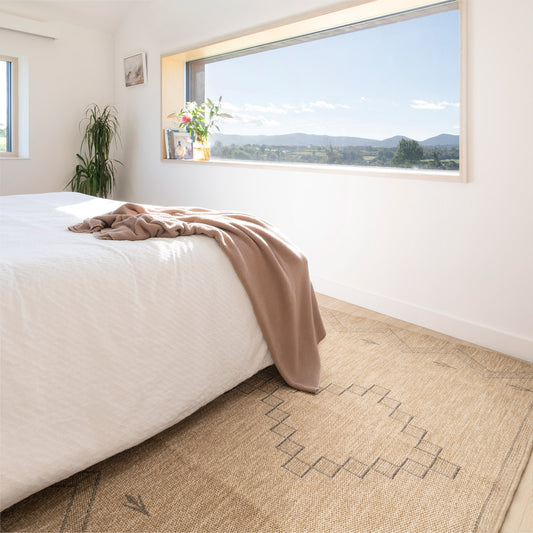 Washable Beige Berber Jute Style Rug - Alva