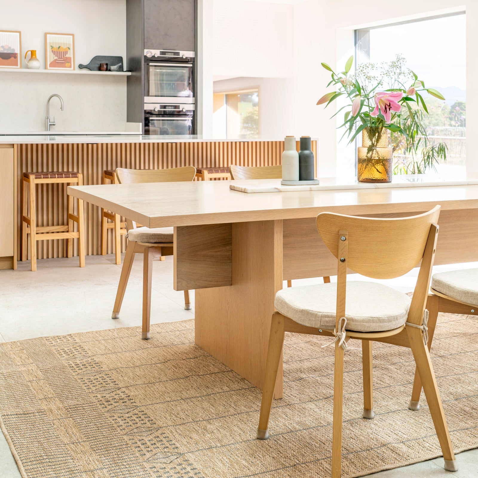 Washable Natural Brown Jute Style Rug - Kai