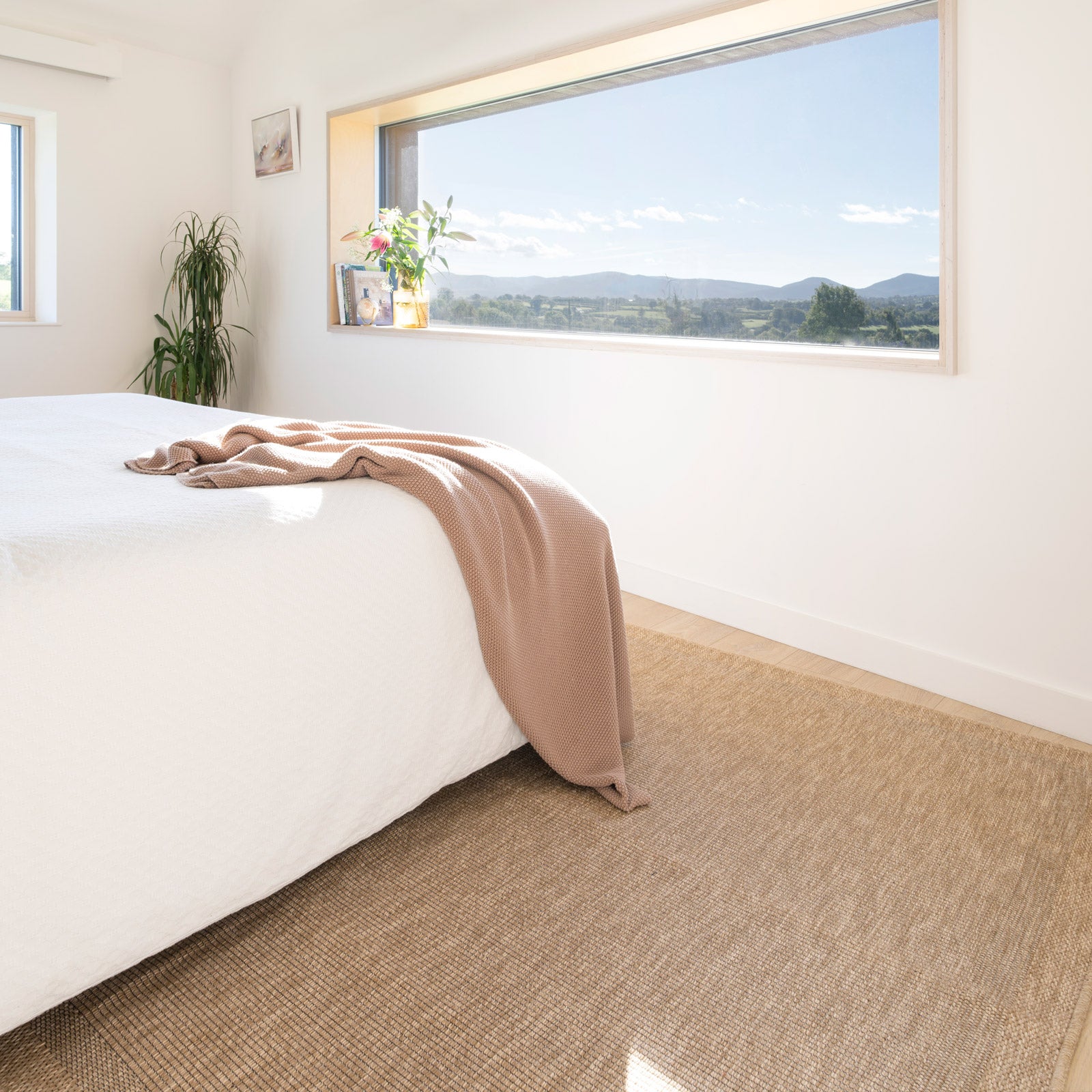 Washable Beige Border Jute Style Rug - Rayna