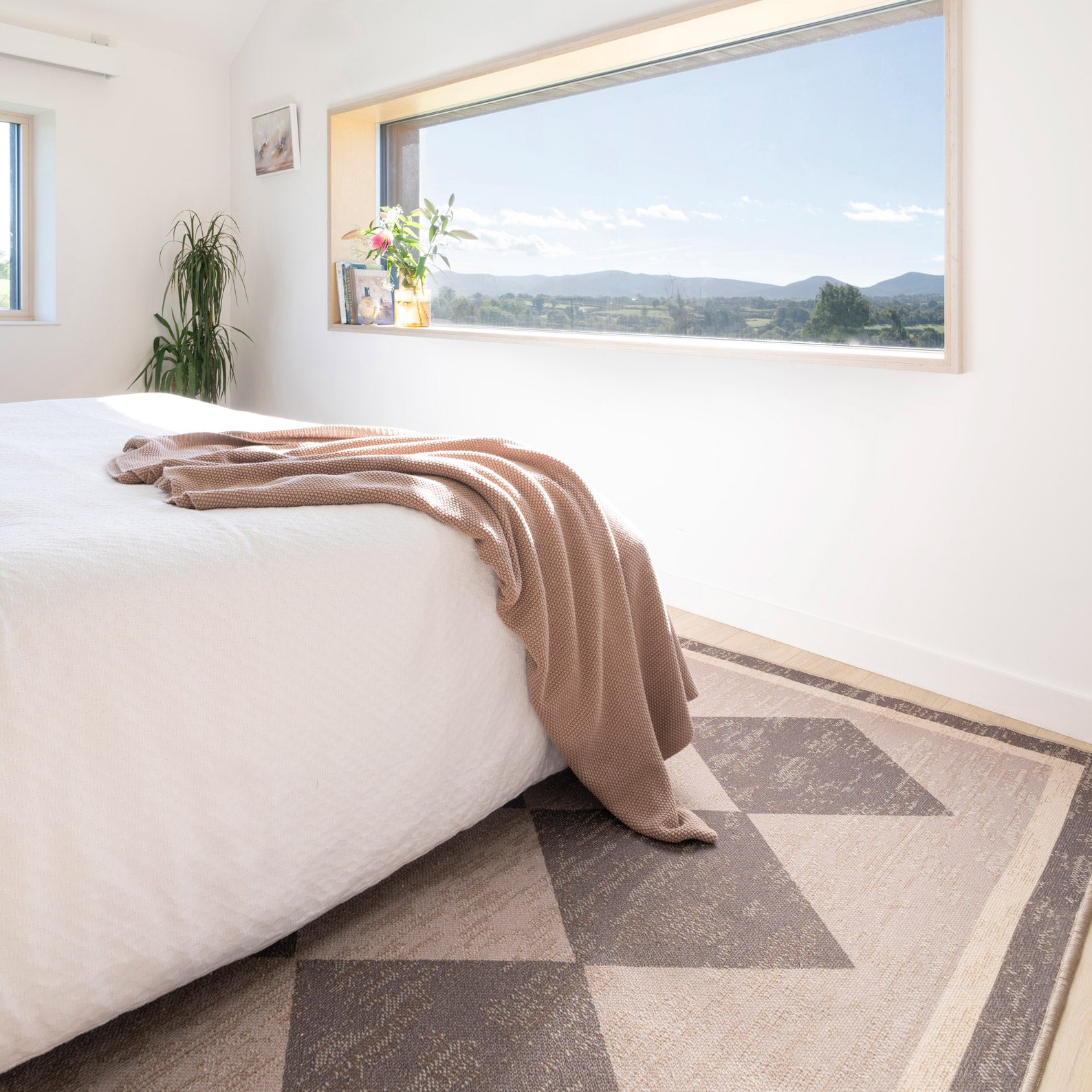 Washable Brown Harlequin Jute Style Rug - Suki