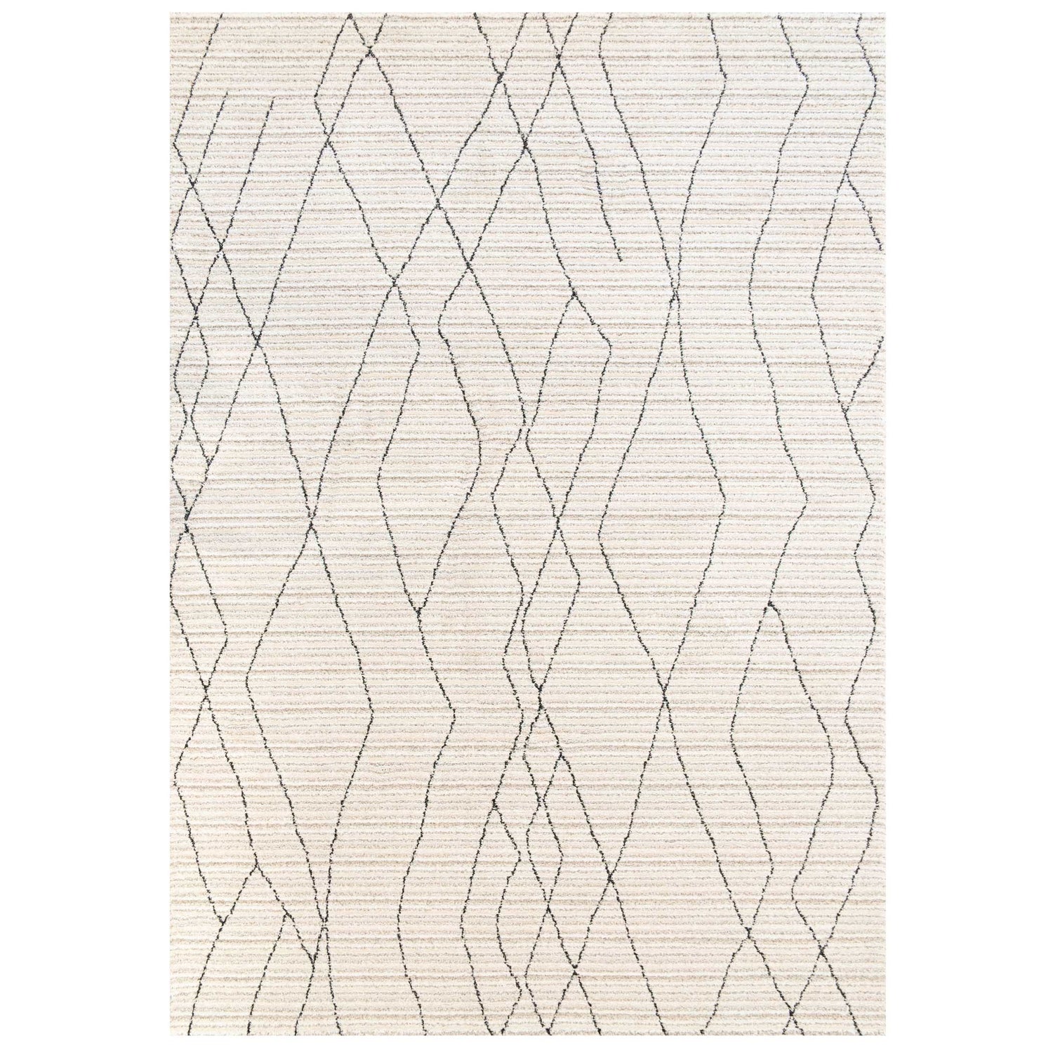 Cosy Soft Abstract Lined Beige Moroccan Berber Bedroom Rug | Living ...