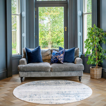 Soft Blue Abstract Circle Rug - Bedtime