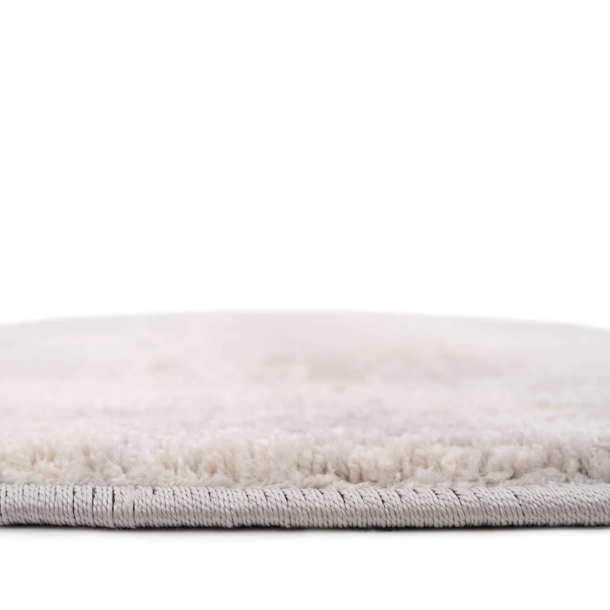 Soft Grey Gold Abstract Circle Rug - Moonshine