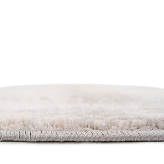 Soft Grey Gold Abstract Circle Rug - Moonshine