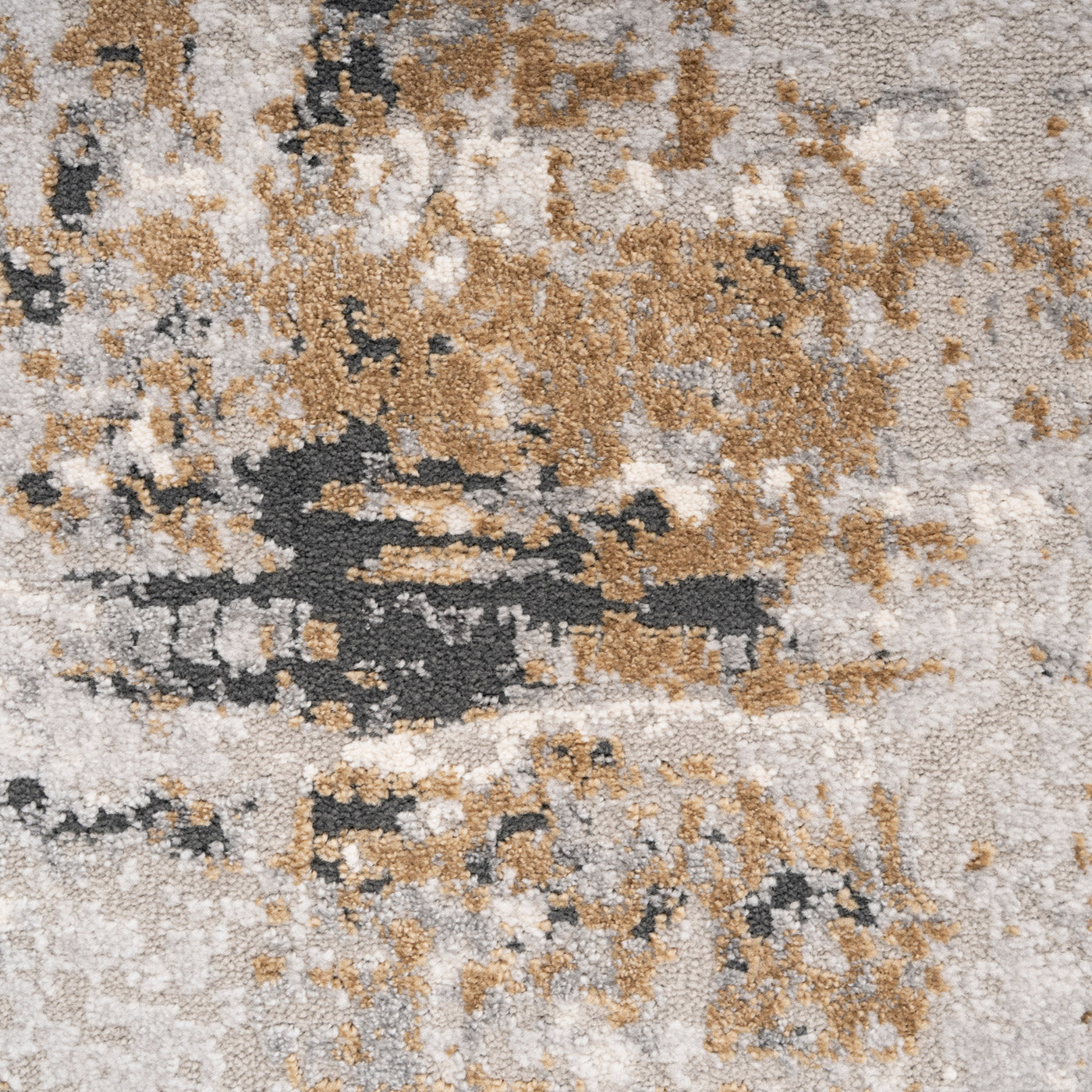 Soft Grey Gold Abstract Circle Rug - Moonshine