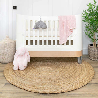 Rustic Jute Round Natural Circle Nursery Rug