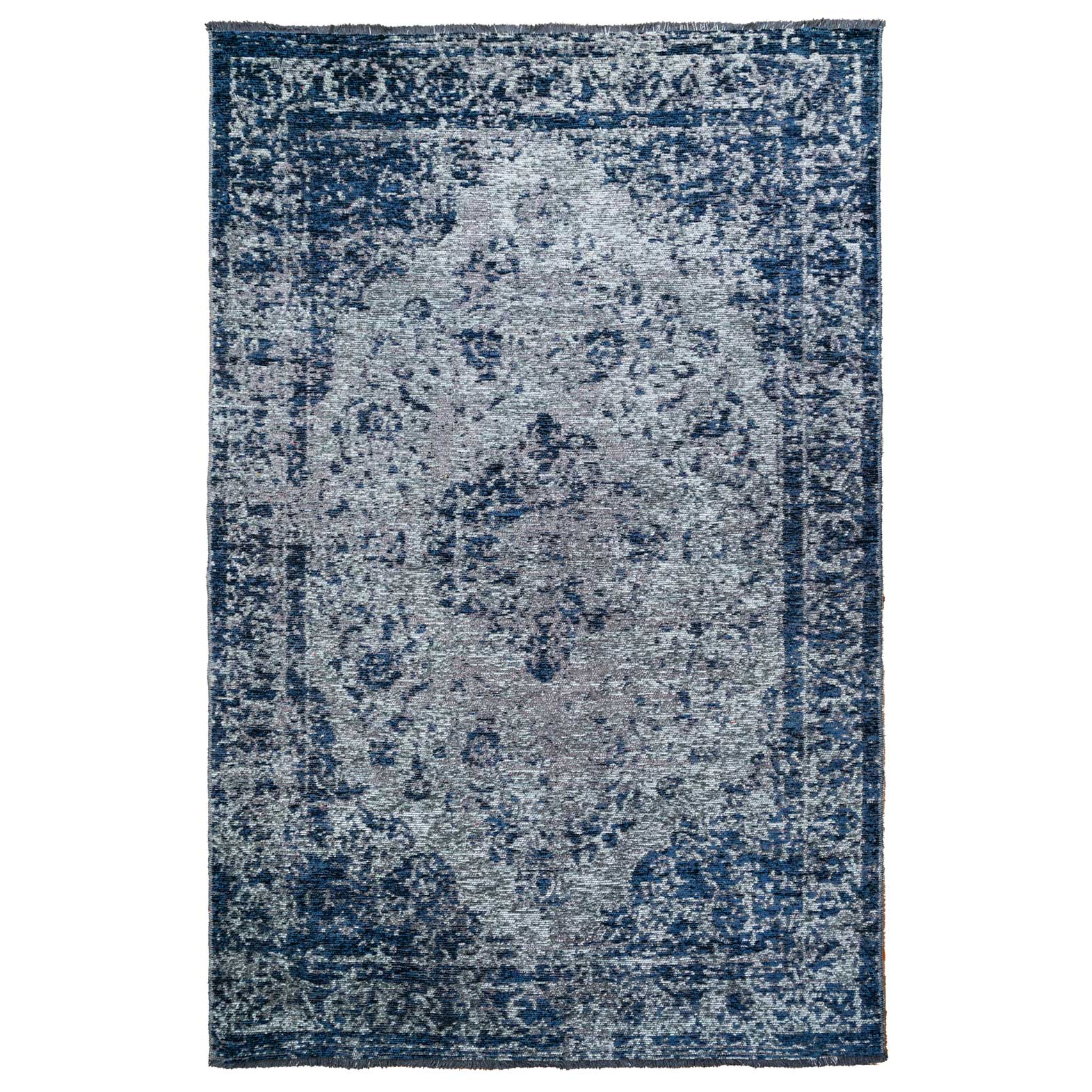 Reversible Distressed Oriental Blue Rug Living Room Rugs Kukoon